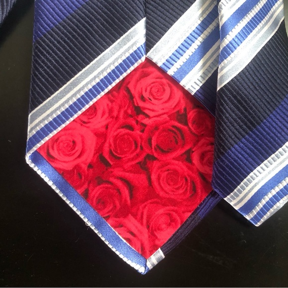 New NWT Paul Smith navy blue white silk stripes collegiate tie Italy Retail $228 - Picture 4 of 5